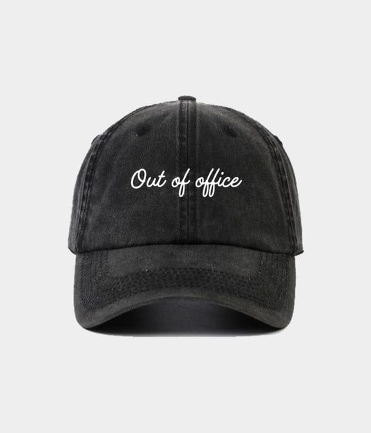 Out of Office Script Men's Embroidered Washed Cotton Baseball Cap – view 1