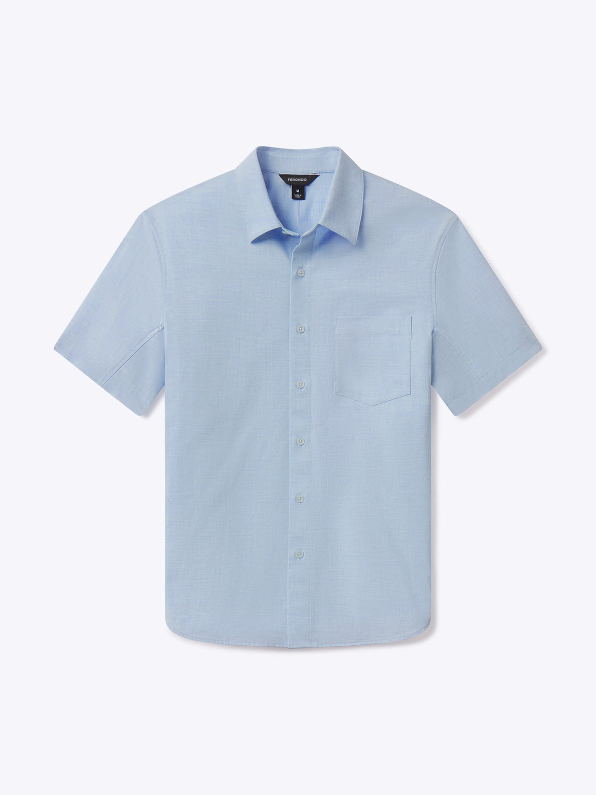 Men's Cotton Poplin Short Sleeve Button-Up Shirt in Oxford Blue – view 1