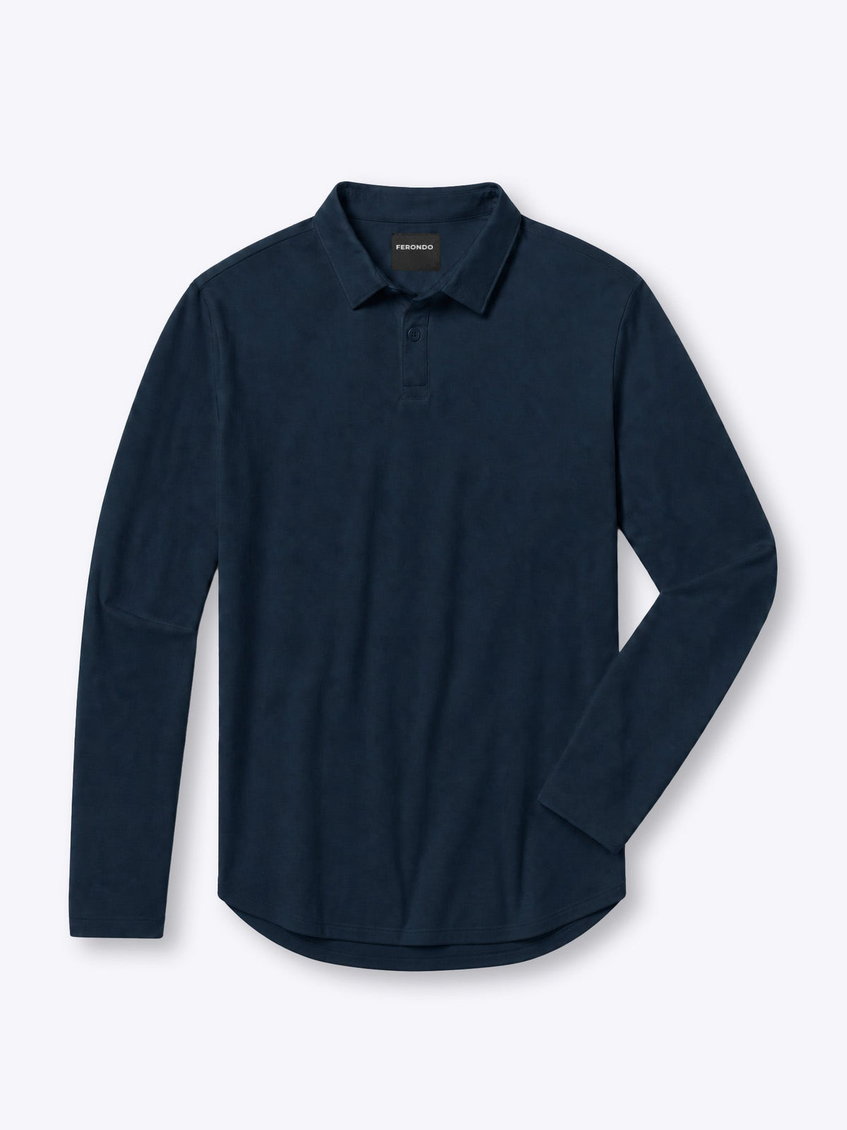 Men's Long Sleeve Stretch Polo Shirt in Pacific Blue – view 1