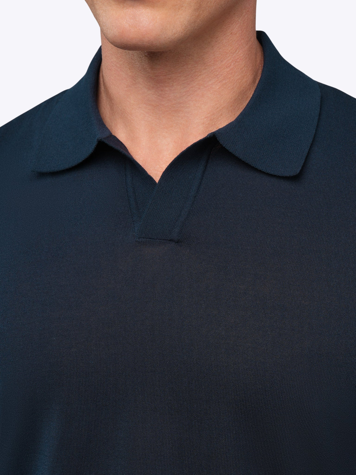 Riviera Men's Knit Polo in Pacific Blue – view 4