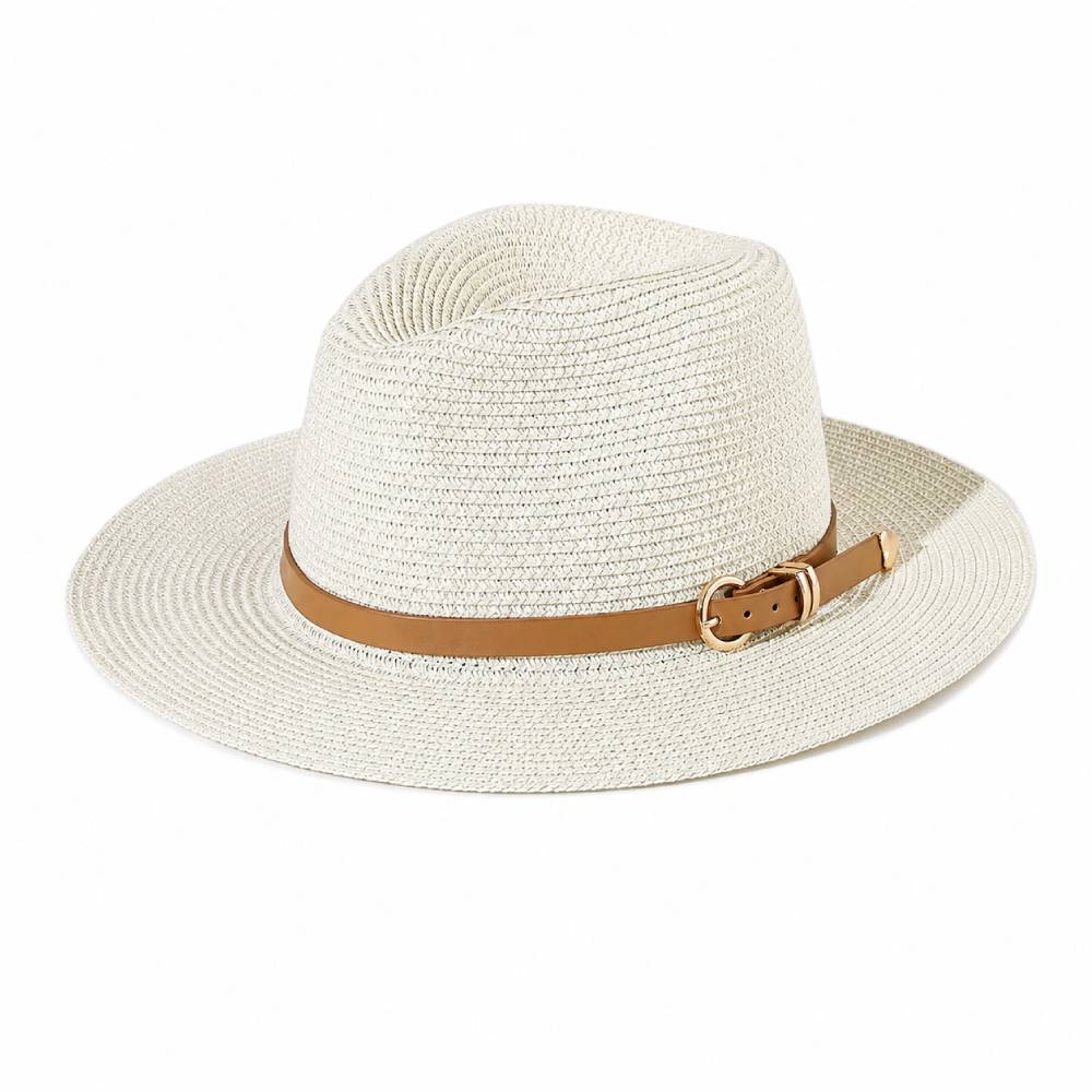 Men's Lightweight Straw Panama Hat with Leather Buckle Band – Wide Brim, Breathable, Adjustable 56–60 cm – view 2