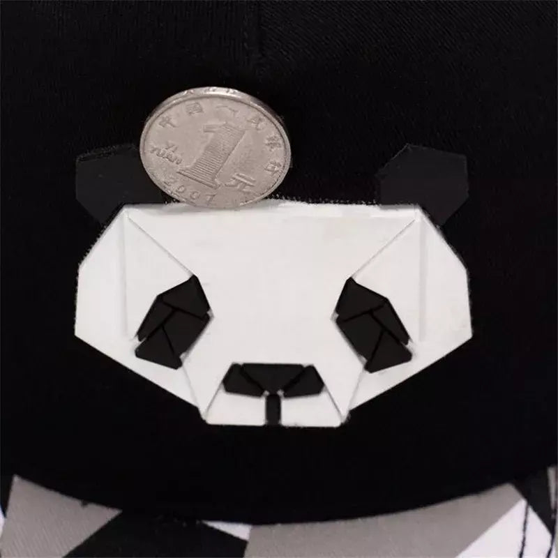 Panda Bear Origami Men's Cotton Snapback Baseball Cap – view 6