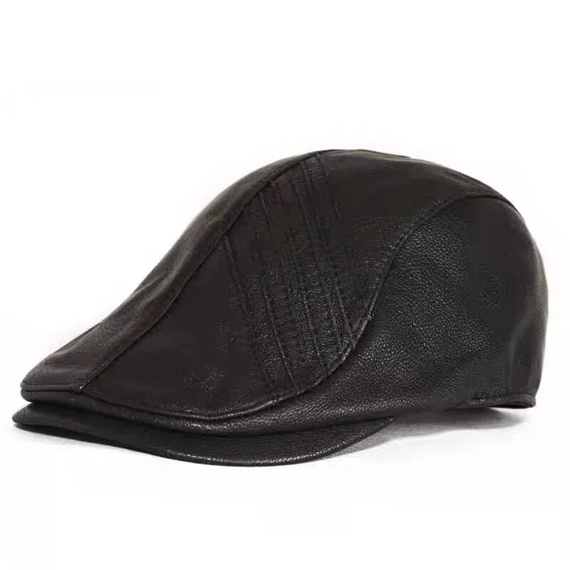 Pittsburgh Men's Genuine Leather Flat Cap – view 1