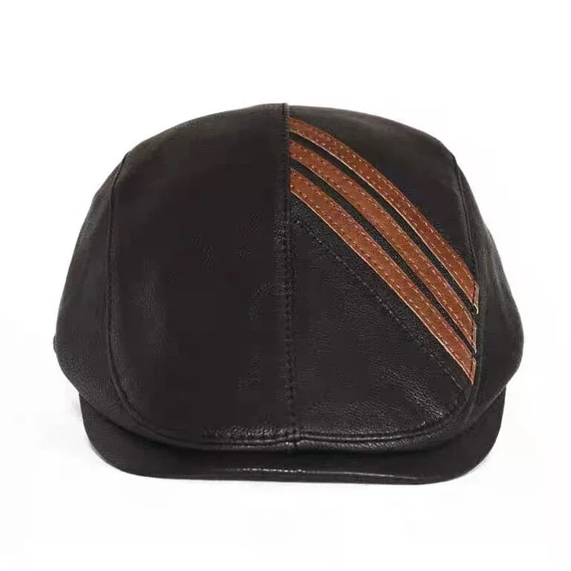 Pittsburgh Men's Genuine Leather Flat Cap – view 3