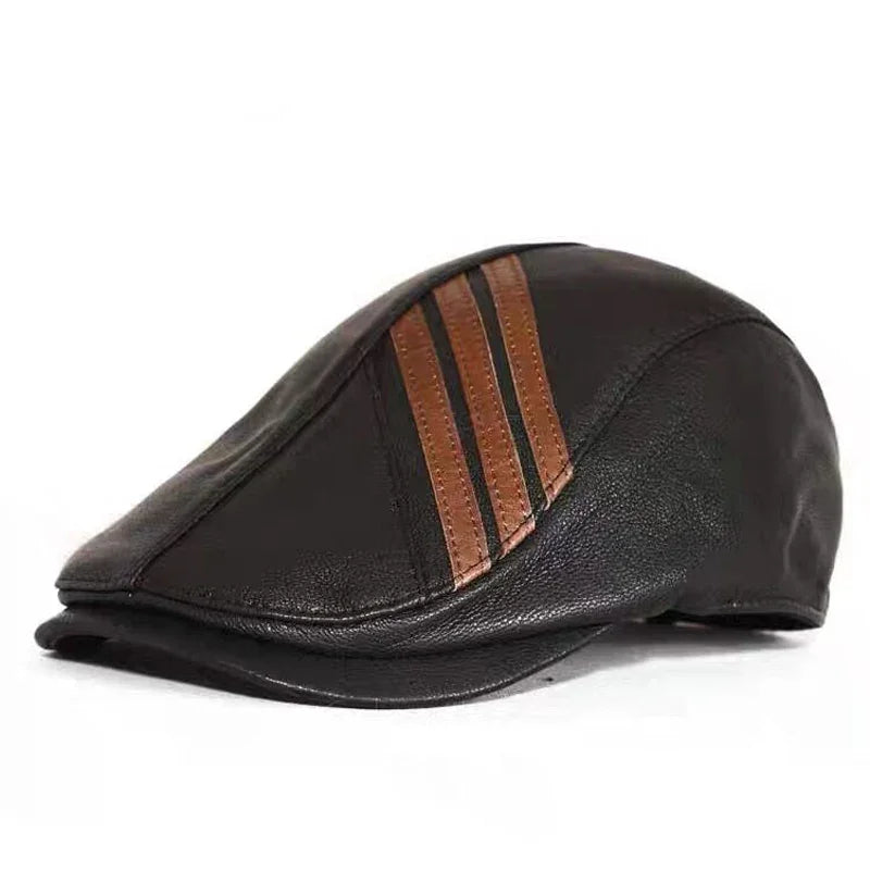 Pittsburgh Men's Genuine Leather Flat Cap – view 2