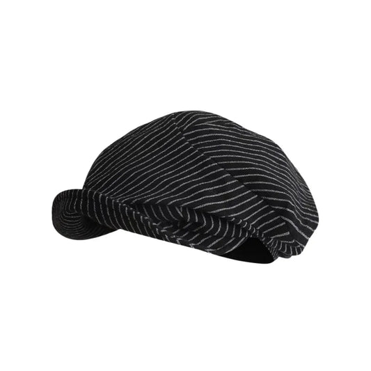 Pontypool Men's Striped Linen Blend Newsboy Cap – Cotton and Linen, Soft Inner Lining, Adjustable 55–59 cm Fit