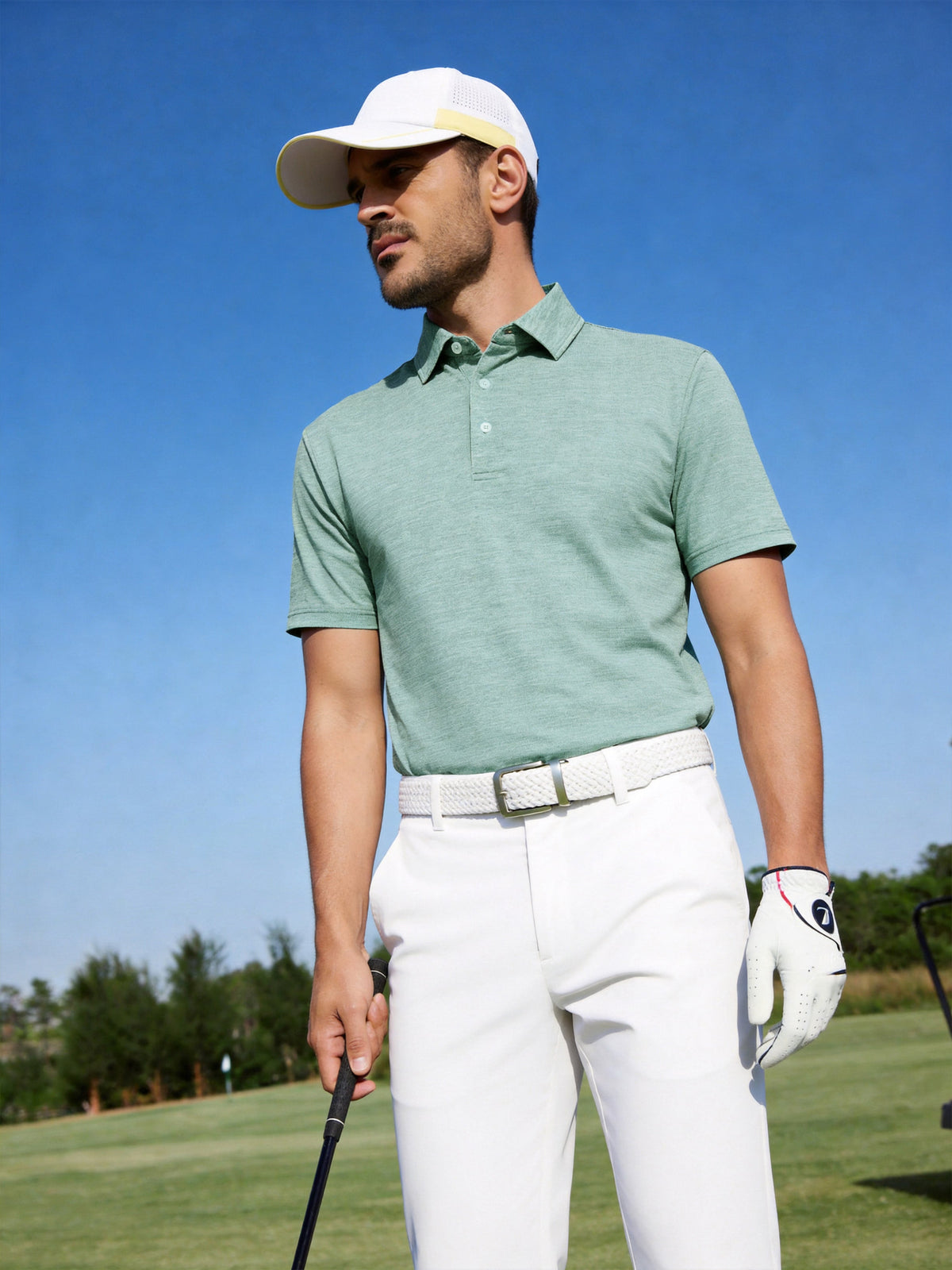 Men's Stretch Heather Golf Polo Shirt – view 1
