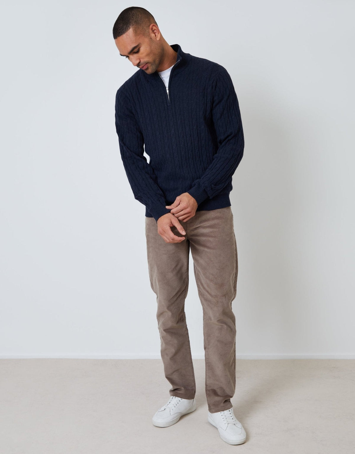Men's Warm Winter Layering Jumper for Everyday Wear in Navy – view 3