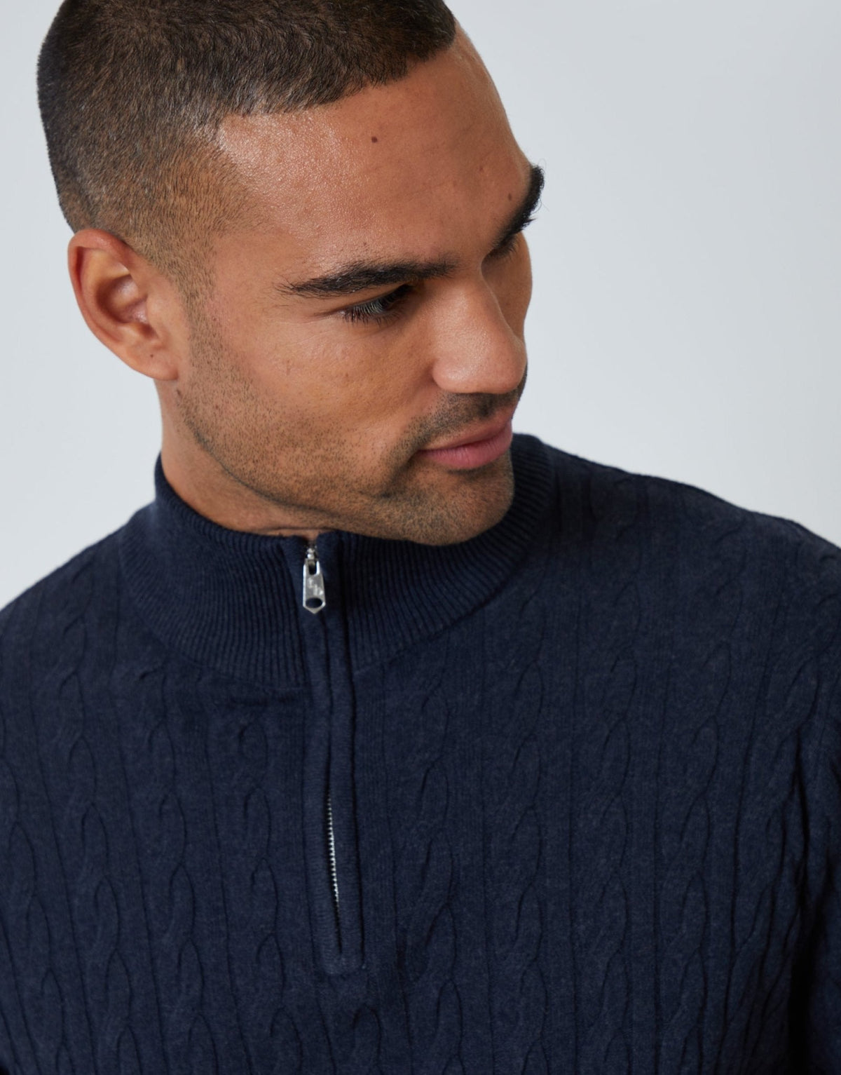 Men's Warm Winter Layering Jumper for Everyday Wear in Navy – view 4