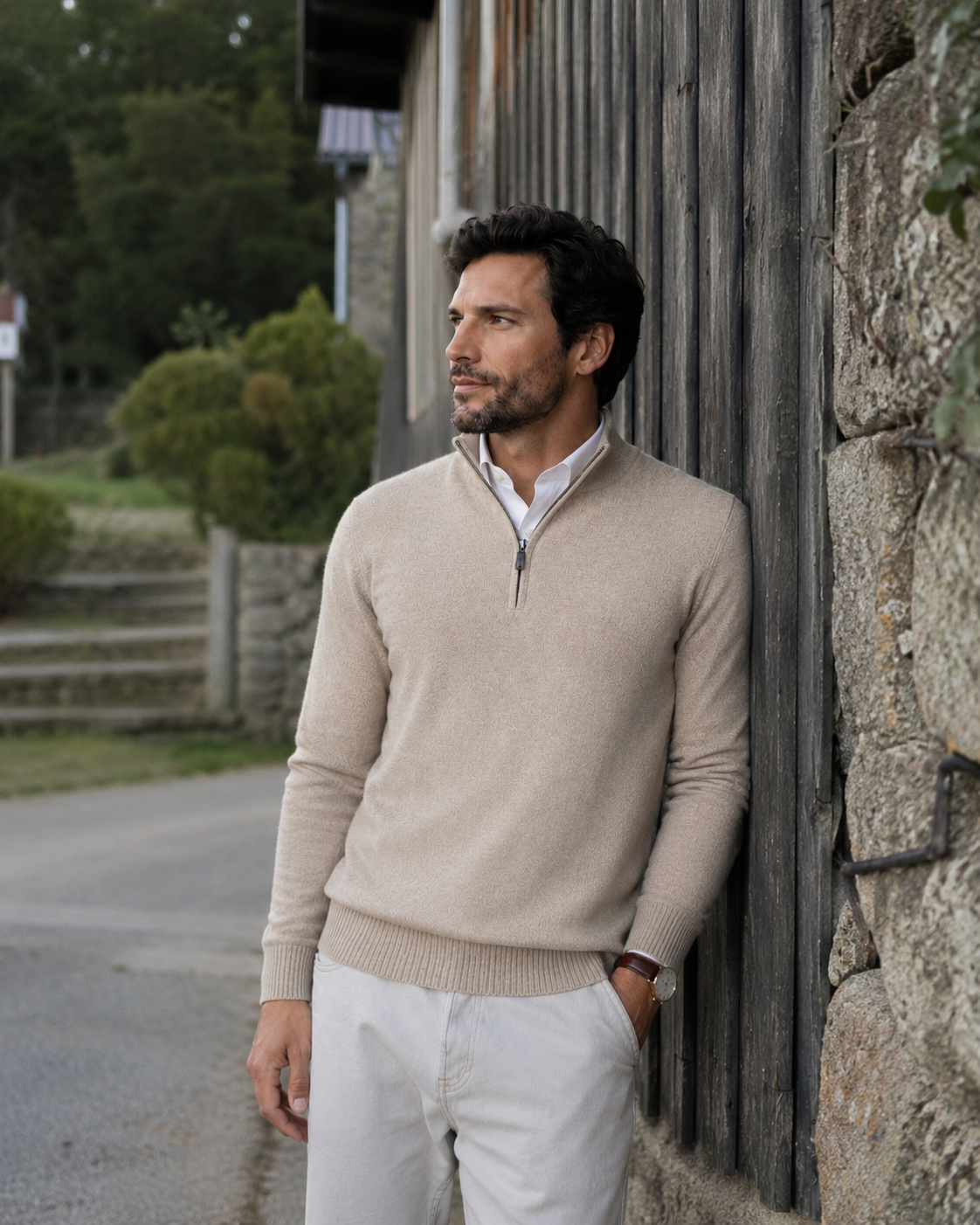 Riviera Men's Cotton Stretch Knit Jumper – view 6