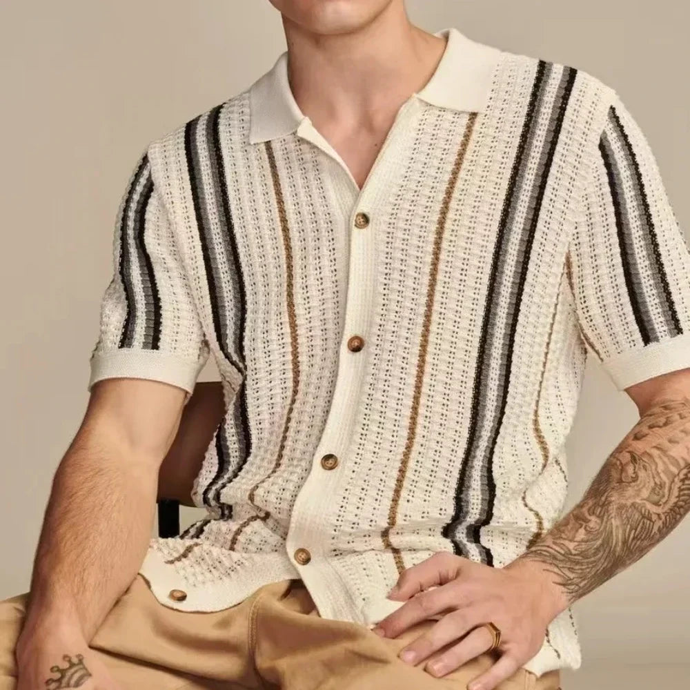 Men's Knitted Short Sleeve Shirt – view 3