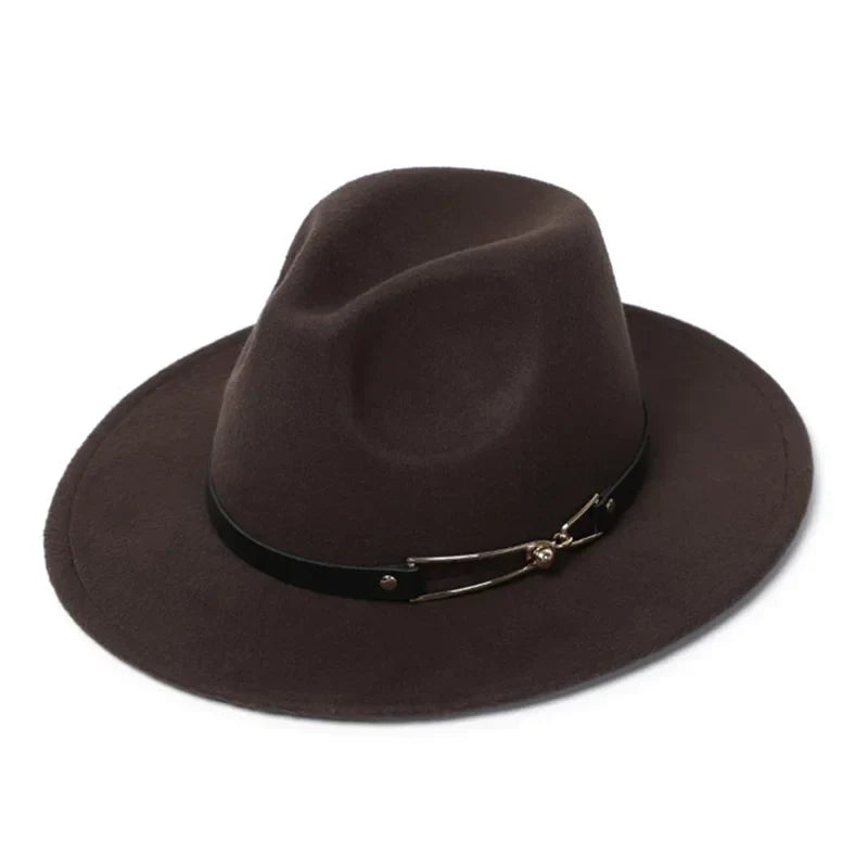 Men's Wool Fedora Hat with Gold-Tone Ring Accent – view 14