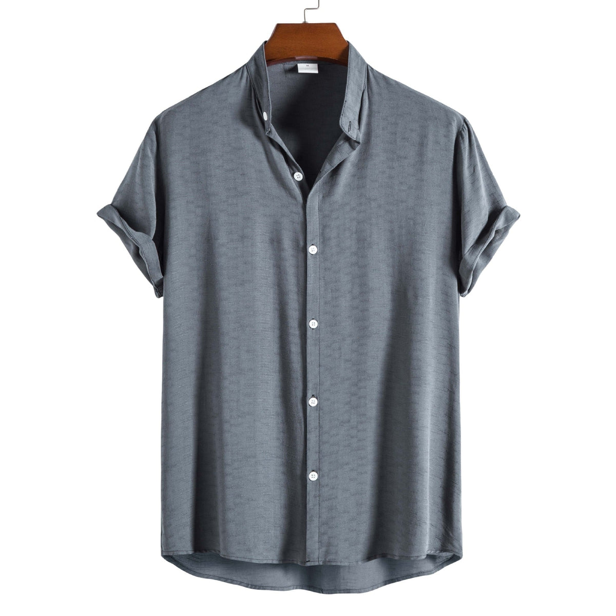 Santo André Men's Band Collar Short Sleeve Shirt – view 2