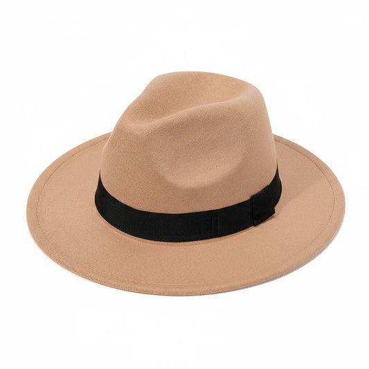 Men's Wool Blend Fedora Hat – Structured Shape with Sleek Band, Lightweight and Durable, Adjustable Fit