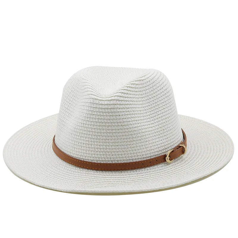 Men's Straw Panama Hat with Slim Leather Buckle Band – view 4