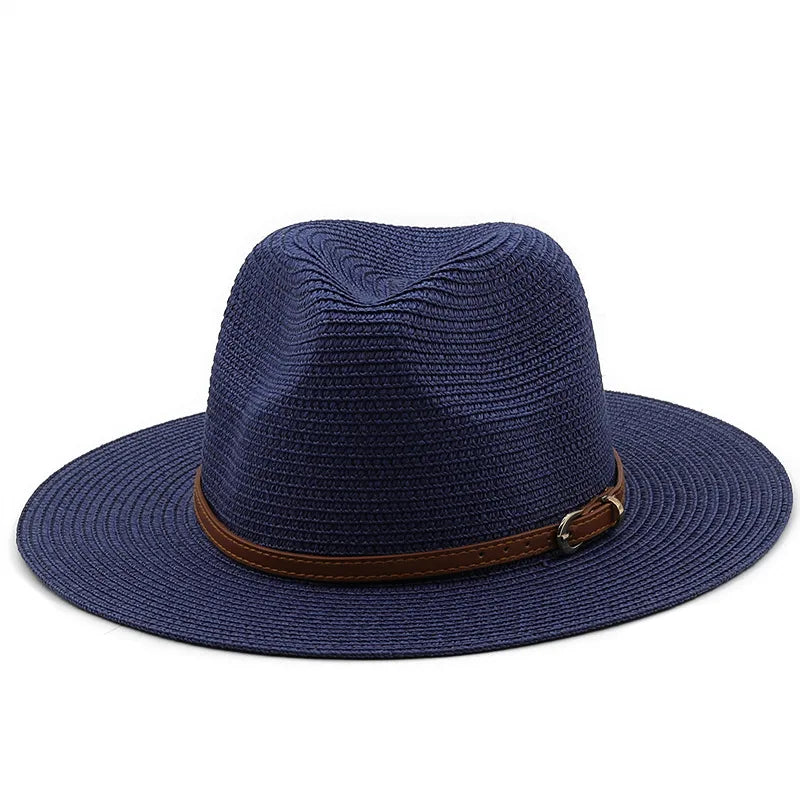 Men's Straw Panama Hat with Slim Leather Buckle Band – view 5