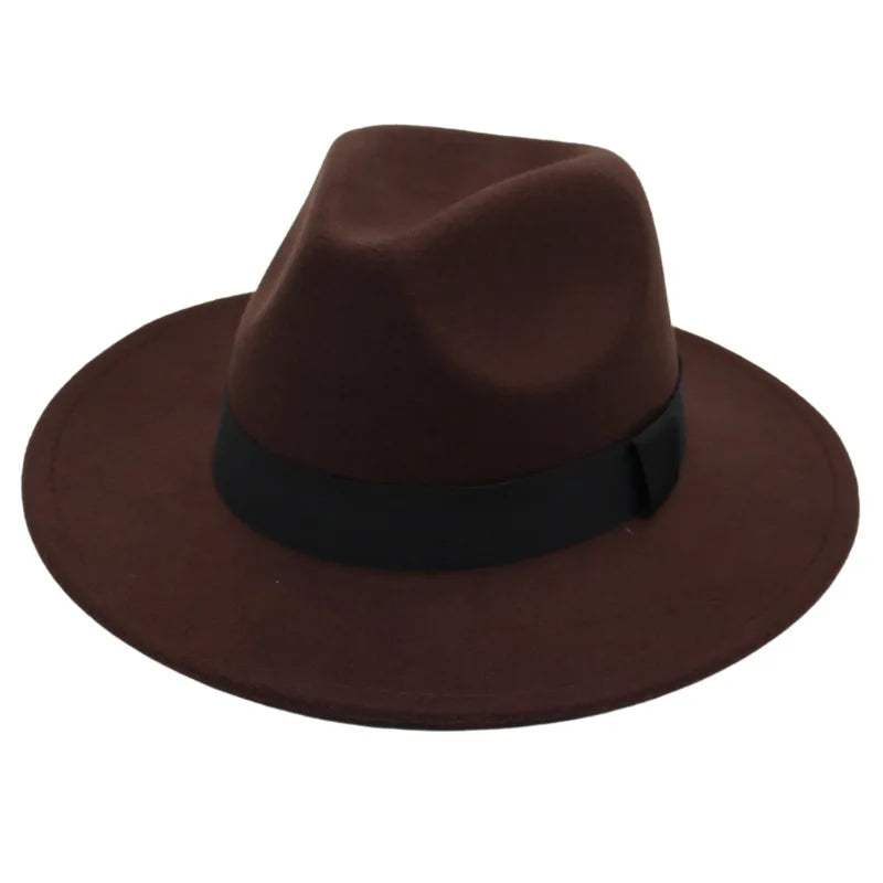 Men's Wool Blend Fedora Hat – Structured Shape with Sleek Band, Lightweight and Durable, Adjustable Fit