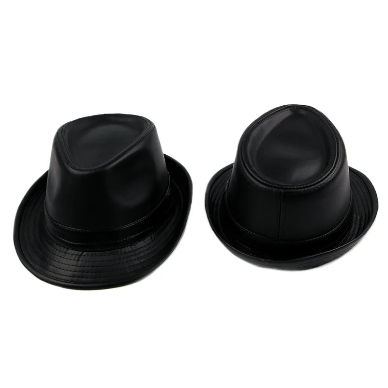 Men's Faux Leather Trilby Hat – view 4