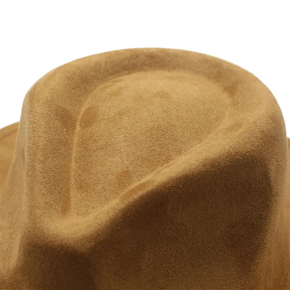 Men's Suede Cowboy Hat with Bull Head Band – view 8