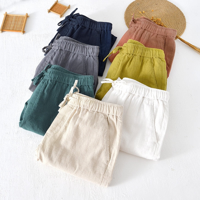 Men's Linen Cotton Blend Casual Shorts – view 11