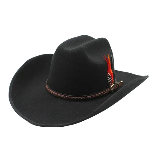 Men's Cowboy Hat with Feather Accent – view 1