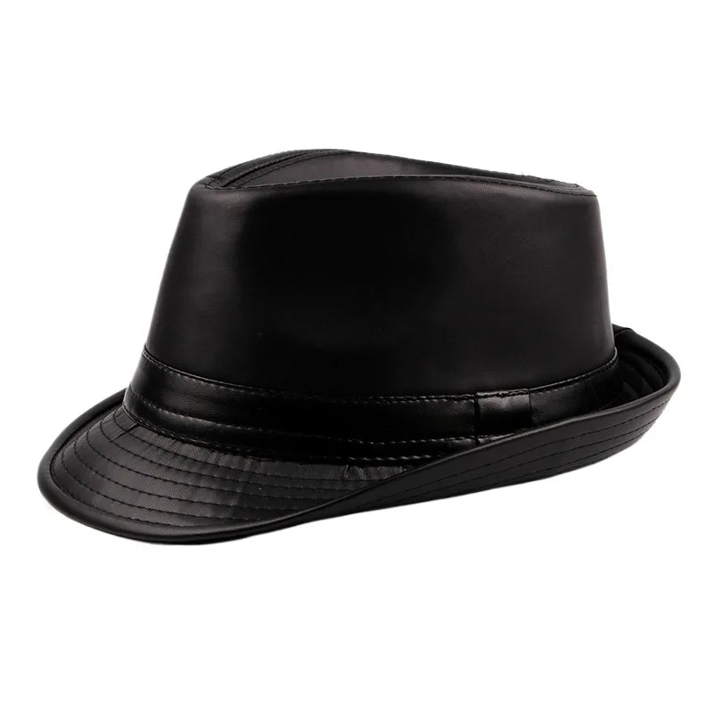 Men's Faux Leather Trilby Hat – view 1