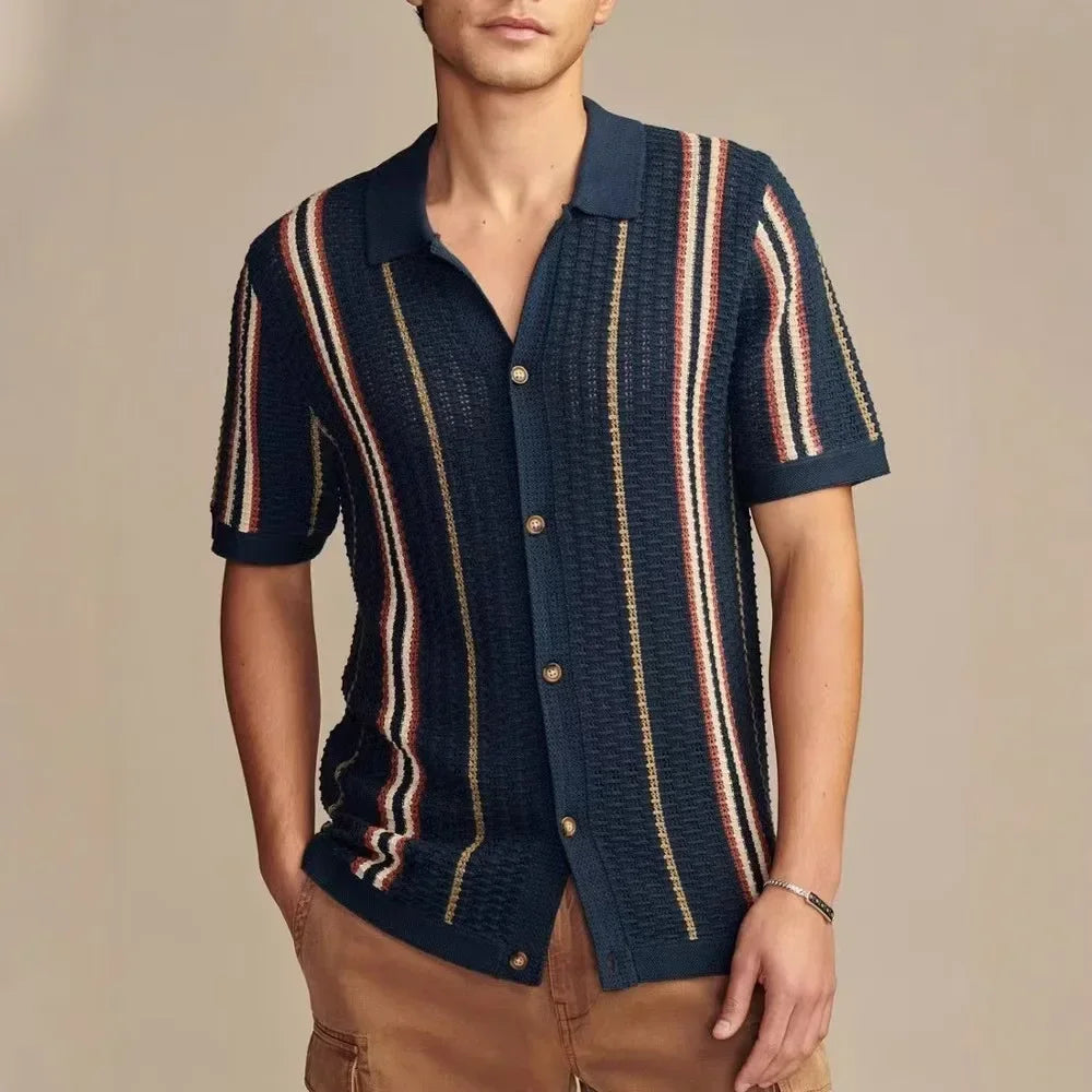 Men's Knitted Short Sleeve Shirt – view 8