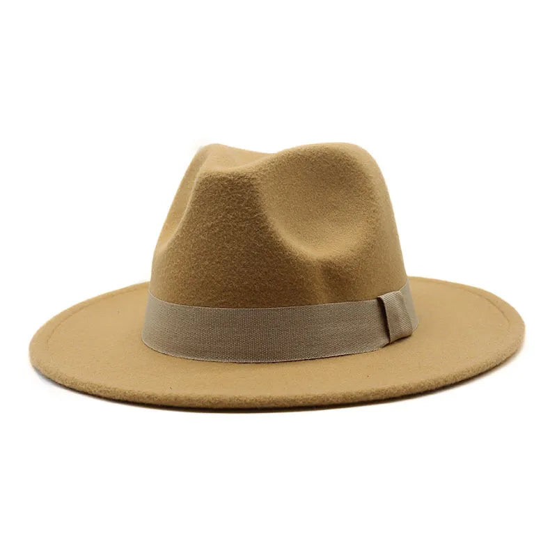 Men's Wool Blend Wide Brim Fedora Hat – view 9