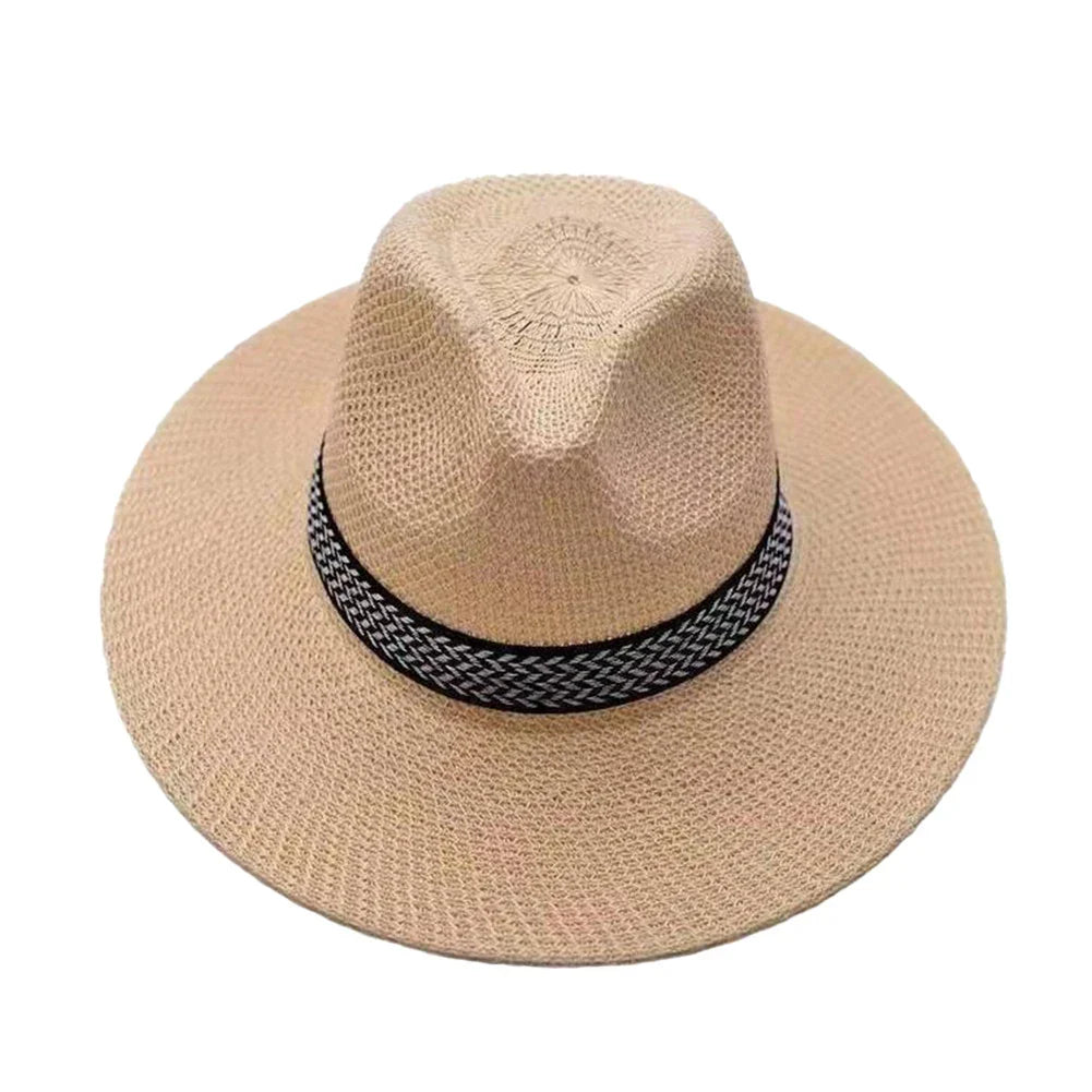 Men's Straw Panama Hat with Chevron Band – view 6