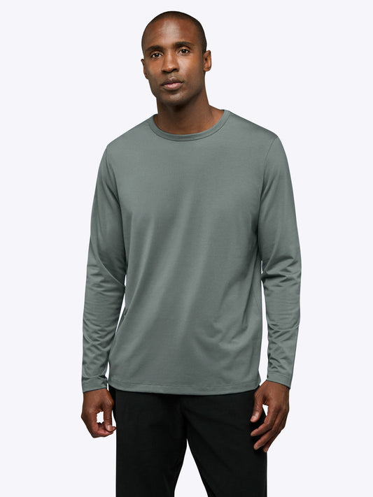 Men's Classic Fit Long Sleeve T-Shirt – Soft, Durable Fabric with Lasting Colour, Extra Room | Sage