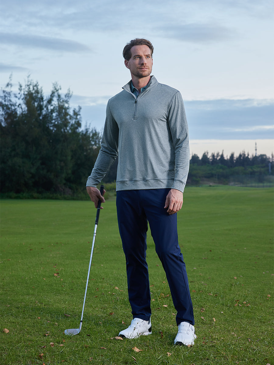Men's Melange Quarter Zip Pullover – view 1