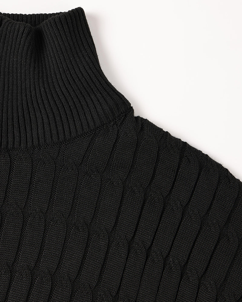 Gwangju Men's Cotton Cable Knit Half Zip Jumper – view 14