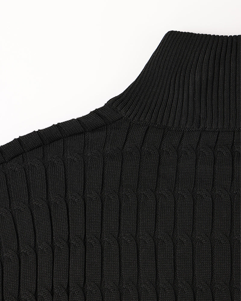 Gwangju Men's Cotton Cable Knit Half Zip Jumper – view 15