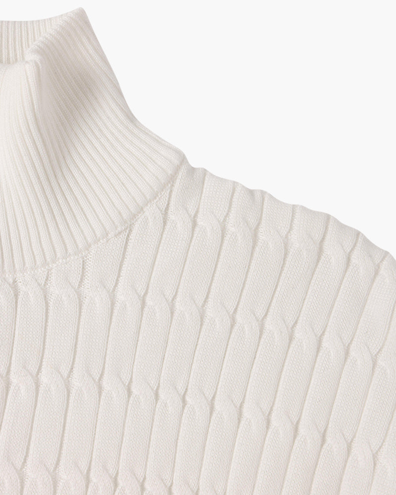 Gwangju Men's Cotton Cable Knit Half Zip Jumper – view 7