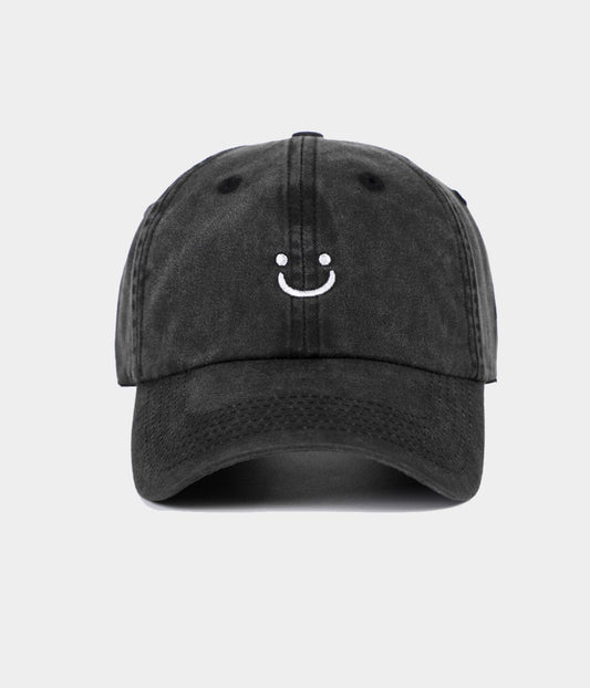 Smiley Face Men's Embroidered Washed Cotton Baseball Cap – view 1