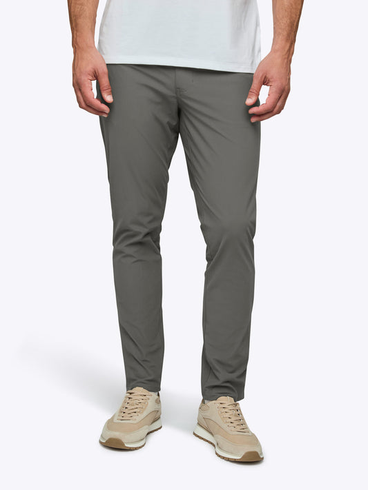 Men's Four-Way Stretch 5-Pocket Trousers – Breathable Performance Knit, Shape Retaining, Slim Fit | Steel