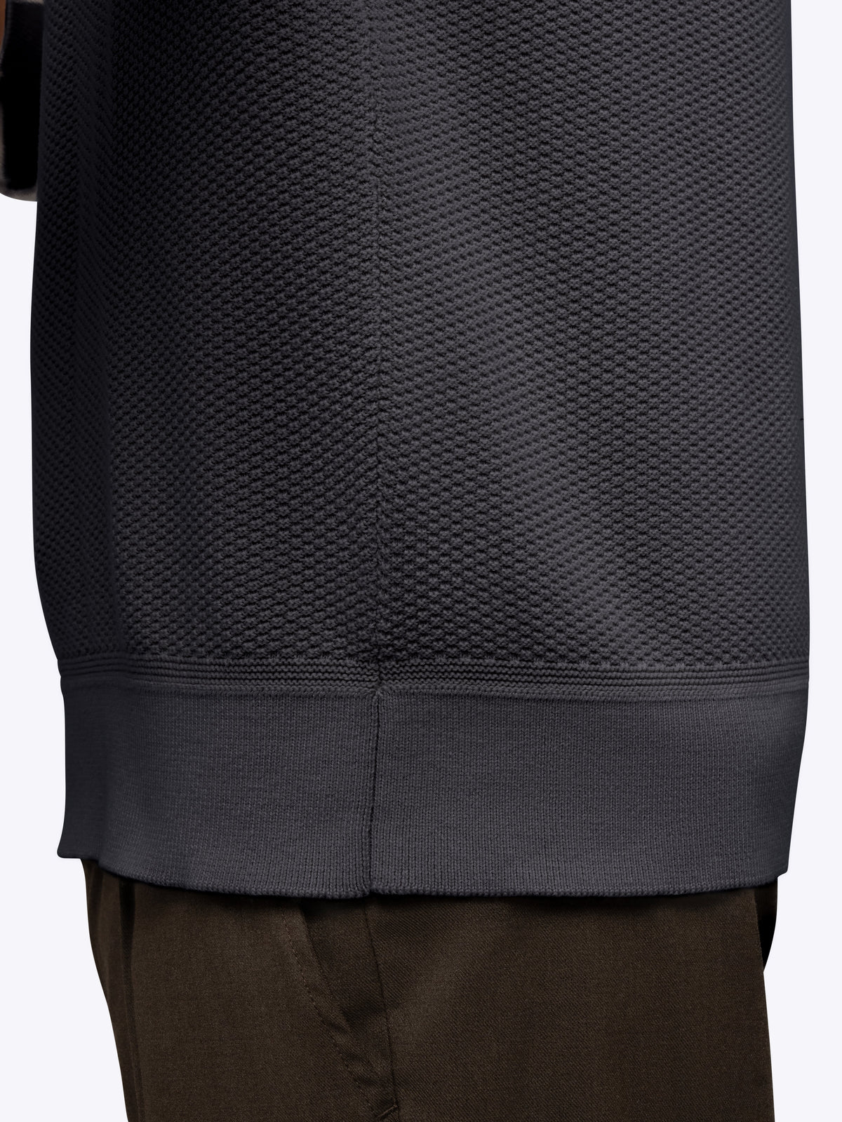 Palisade Men's Textured Knit Crew Neck Jumper in Steel – view 5
