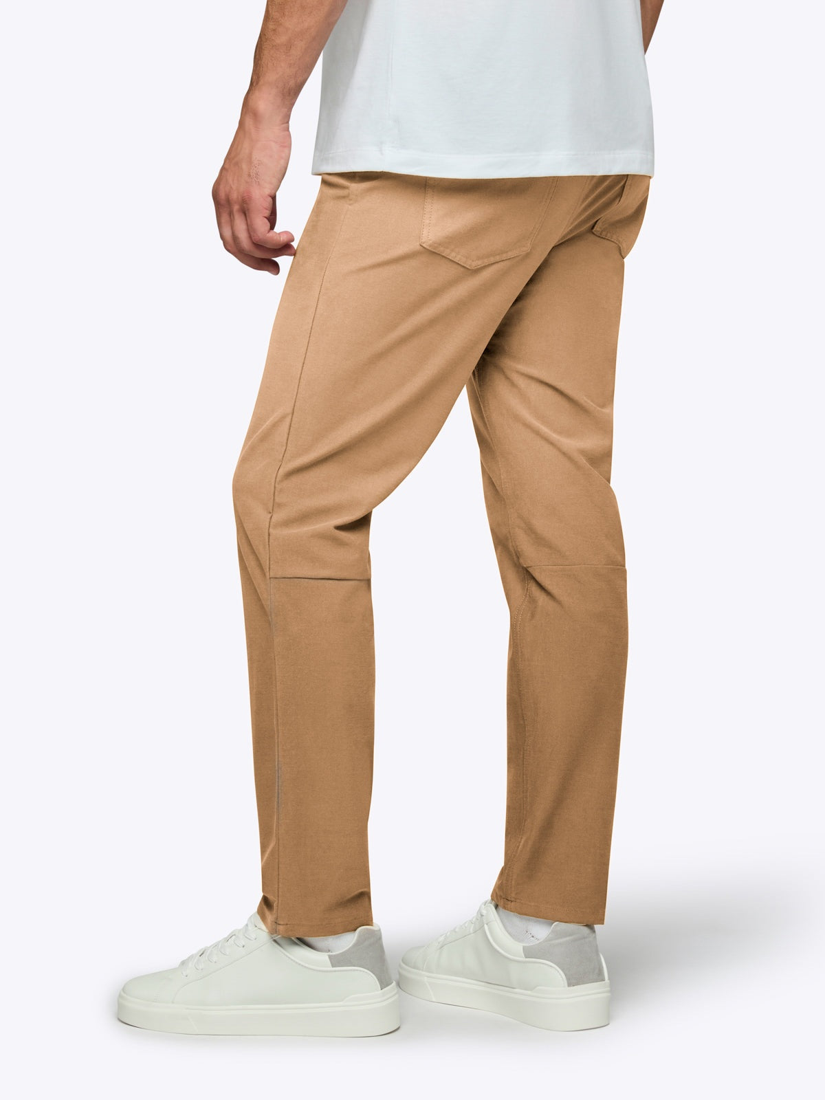 Men's Stretch Chino Trousers – Soft Flexible Fabric, More Give Than Denim, Classic Fit | Saddle – view 2