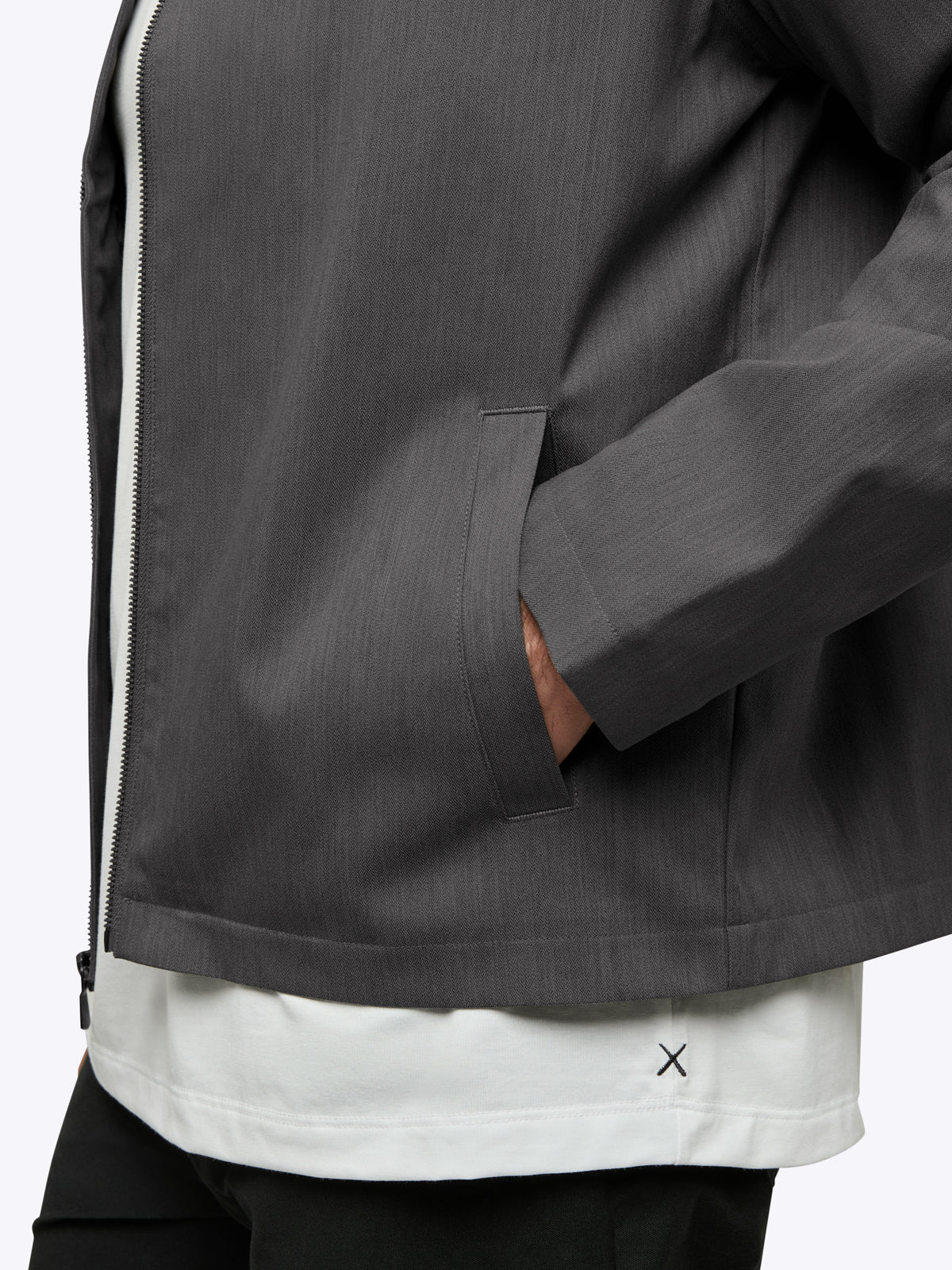 Men's Collared Classic-Fit Jacket in Steel – view 5