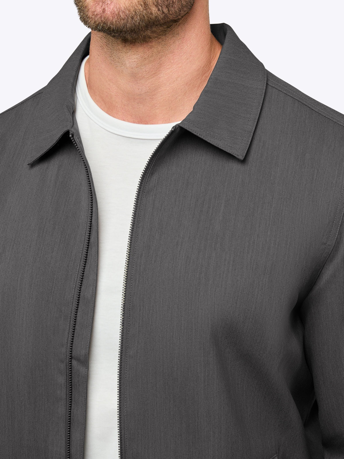 Men's Collared Classic-Fit Jacket in Steel – view 6