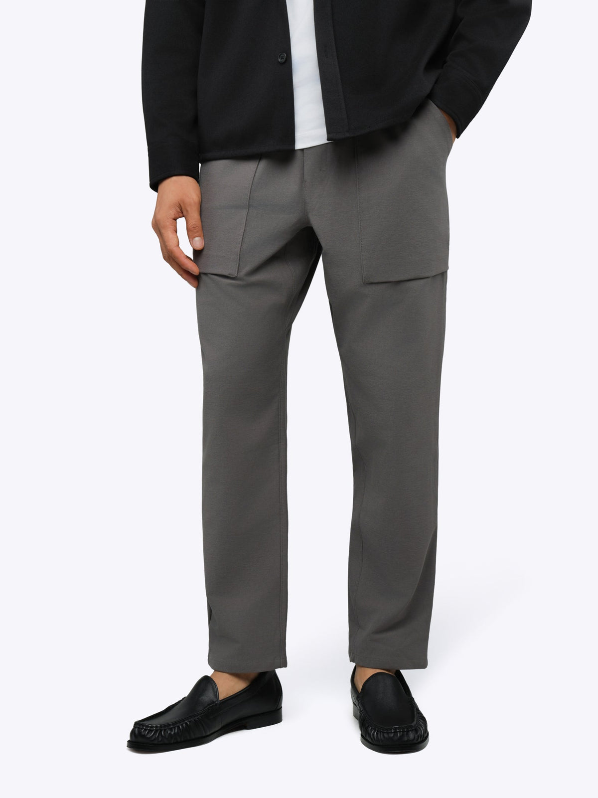 Men's Pull-On Cropped Trousers in Steel – view 1