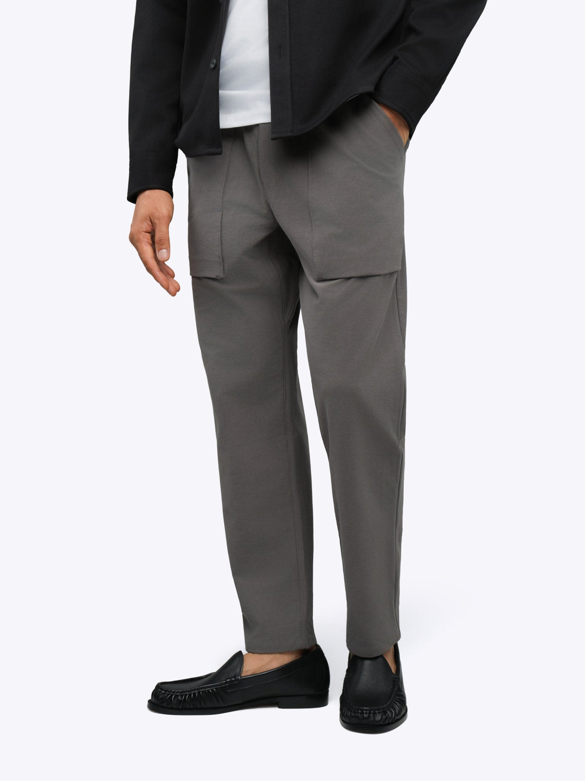 Men's Pull-On Cropped Trousers in Steel – view 7