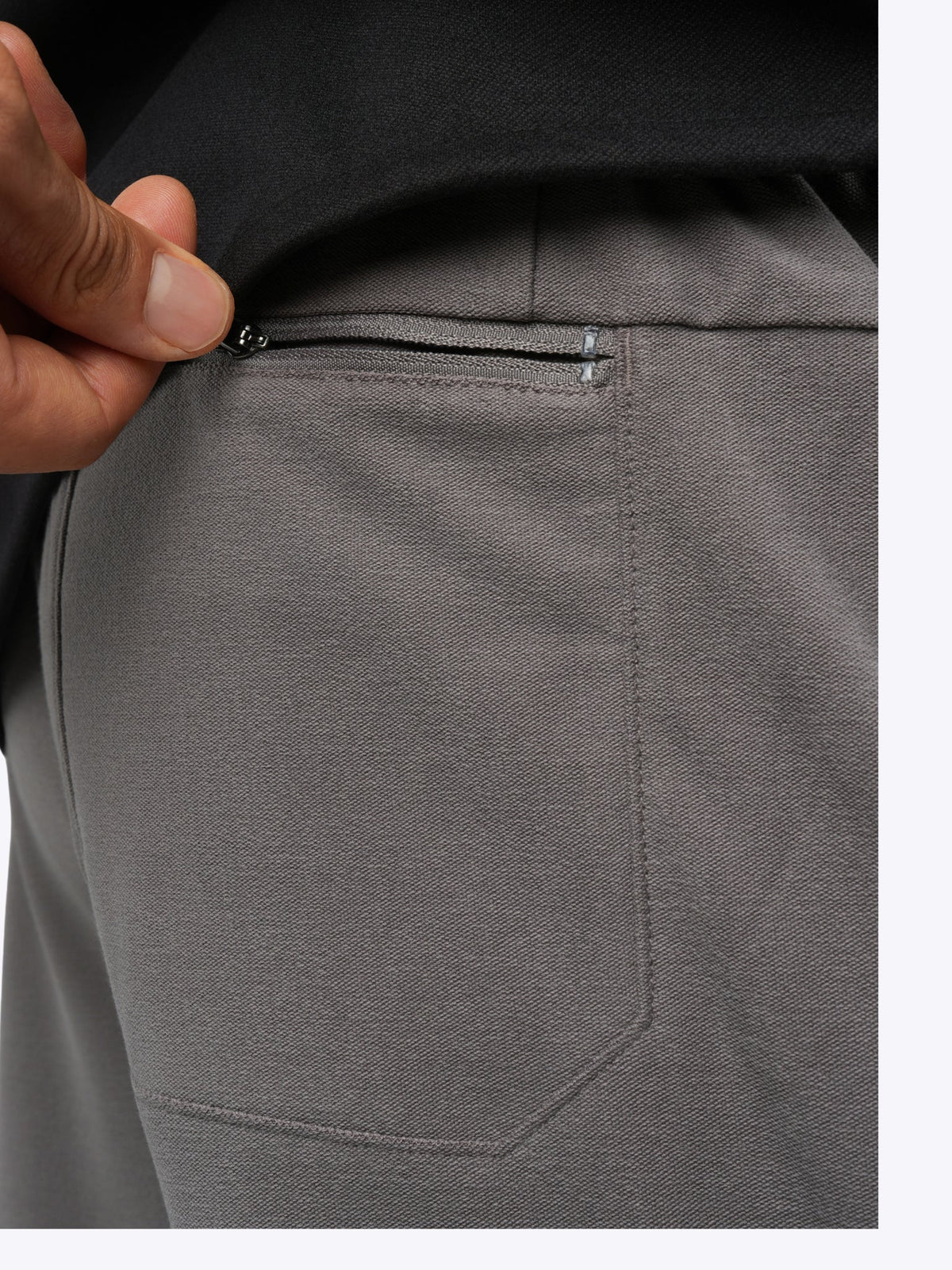 Men's Pull-On Cropped Trousers in Steel – view 4