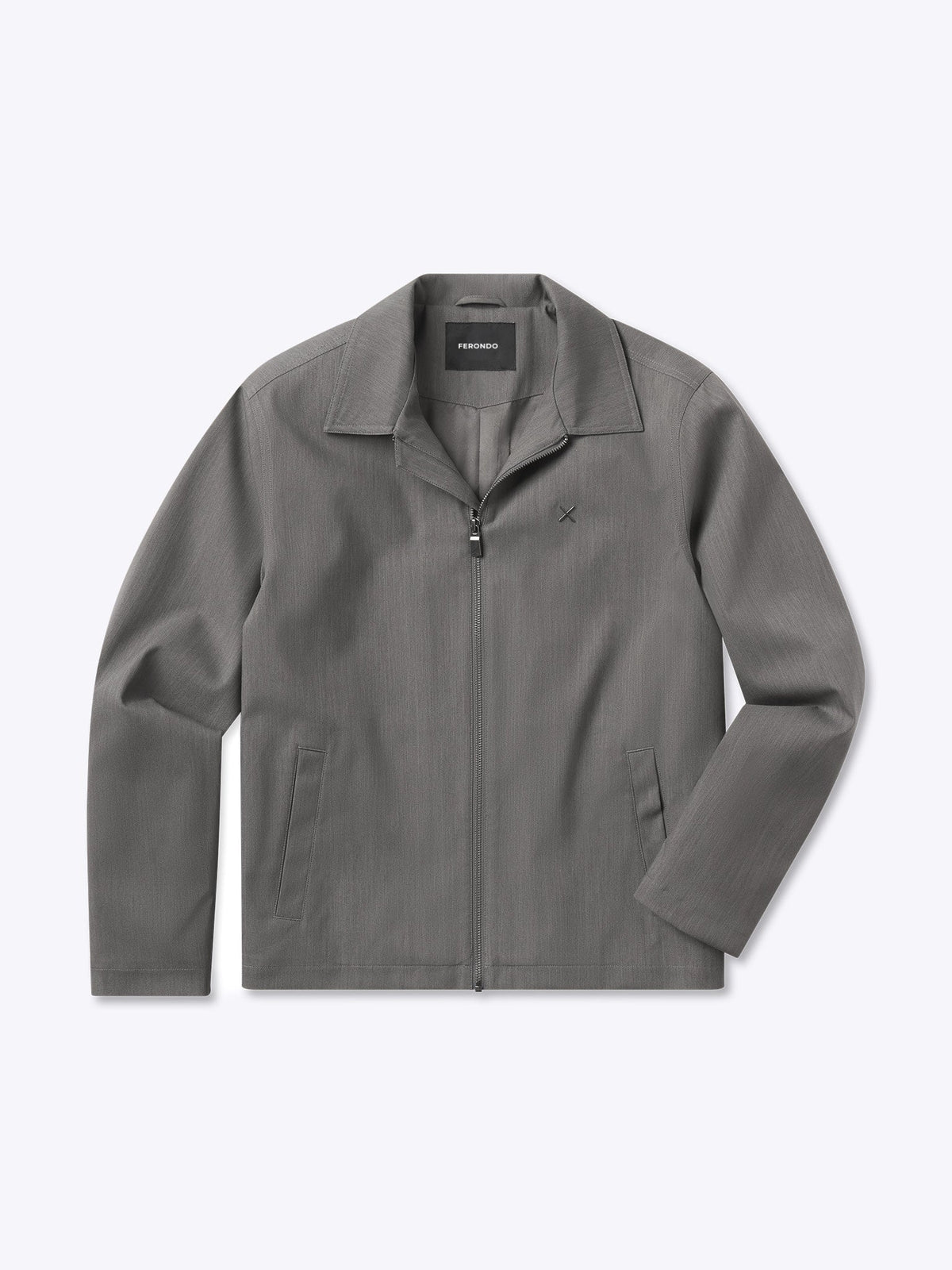 Men's Collared Classic-Fit Jacket in Steel – view 1
