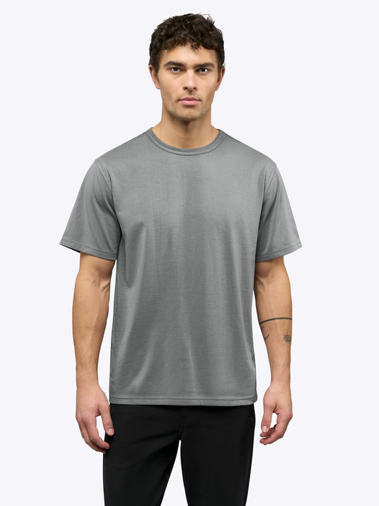 Men's Heavyweight Cotton Oversized T-Shirt – Relaxed Fit, Structured Drape, Soft Hand Feel | Charcoal