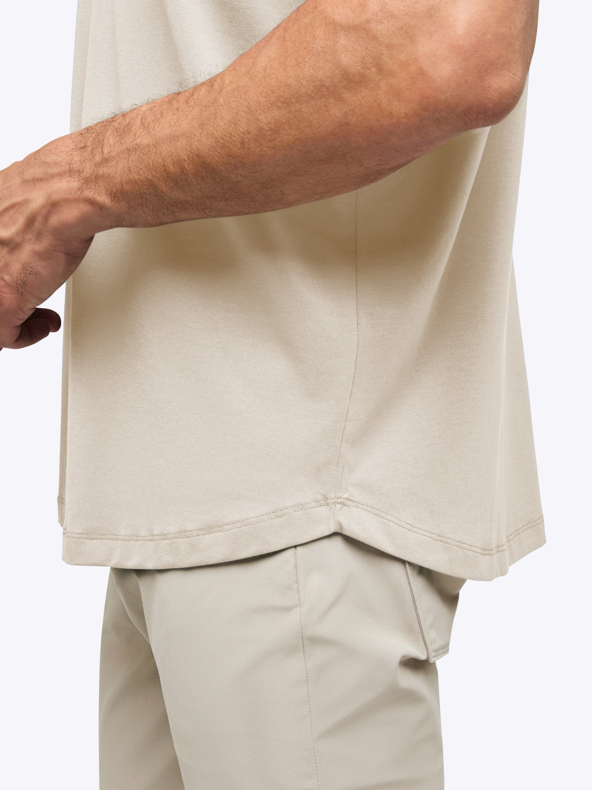 Men's Two-Button Stretch Polo Shirt in Clay – view 6