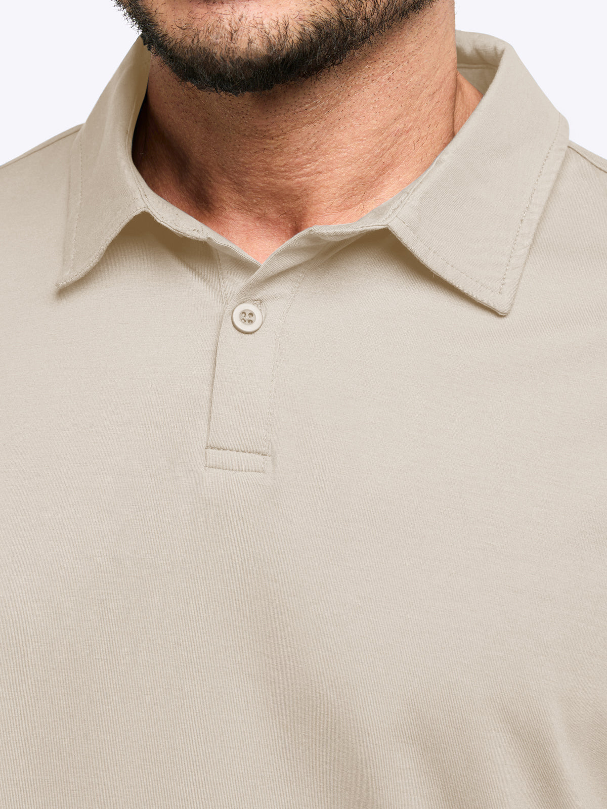 Men's Two-Button Stretch Polo Shirt in Clay – view 5