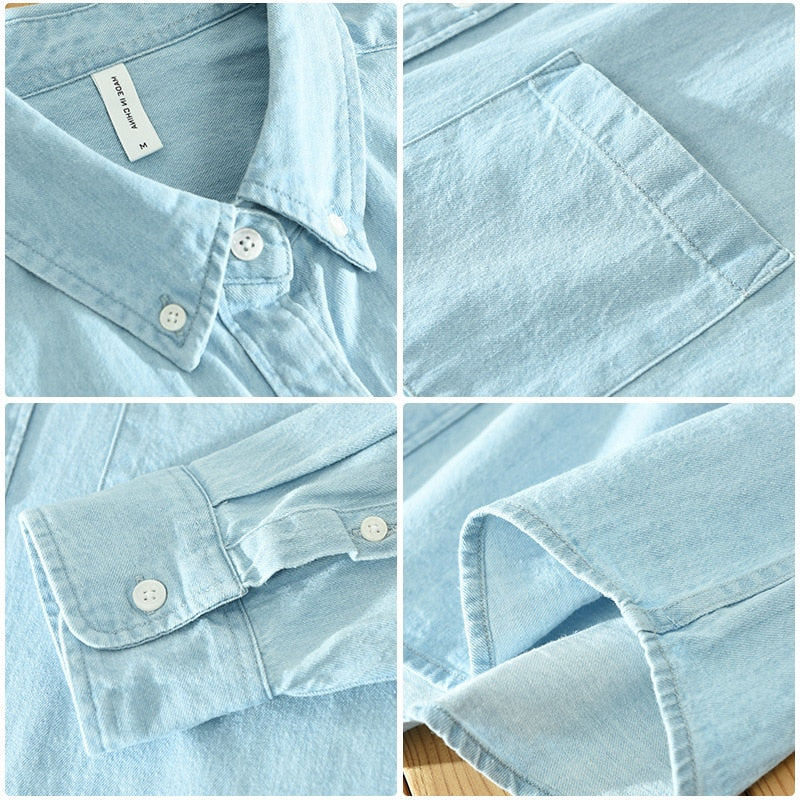 Men's Washed Cotton Long Sleeve Shirt – view 7