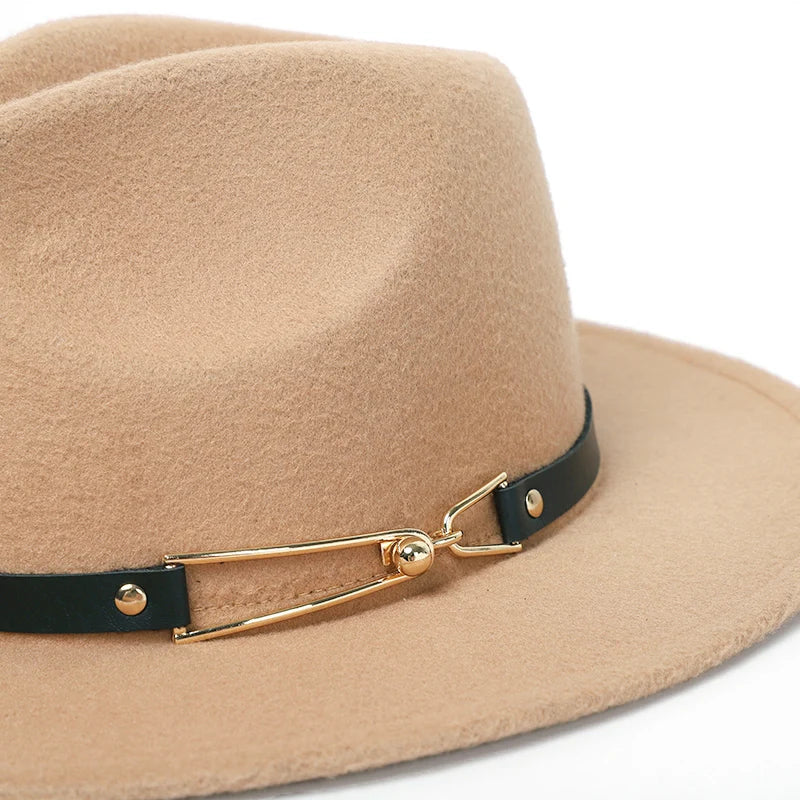 Men's Wool Fedora Hat with Gold-Tone Ring Accent – view 6
