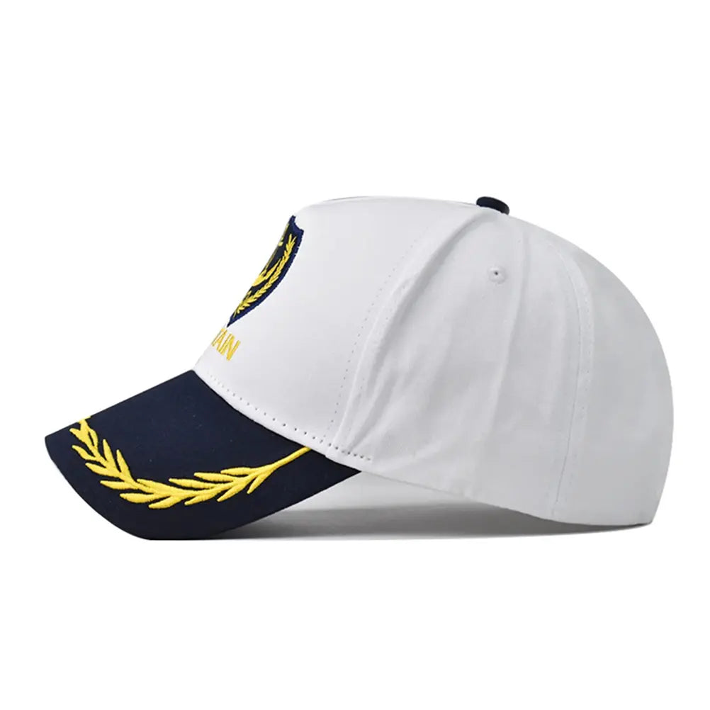 Sailor Captain Men's Cotton Baseball Cap in White – view 1